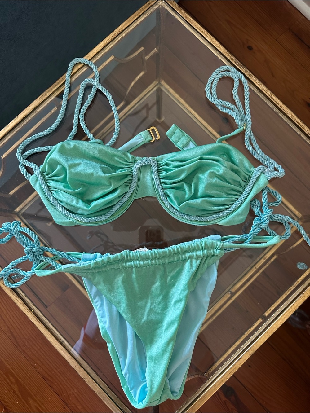 Baobab Collection Mint Green Rope-Detail Bikini
